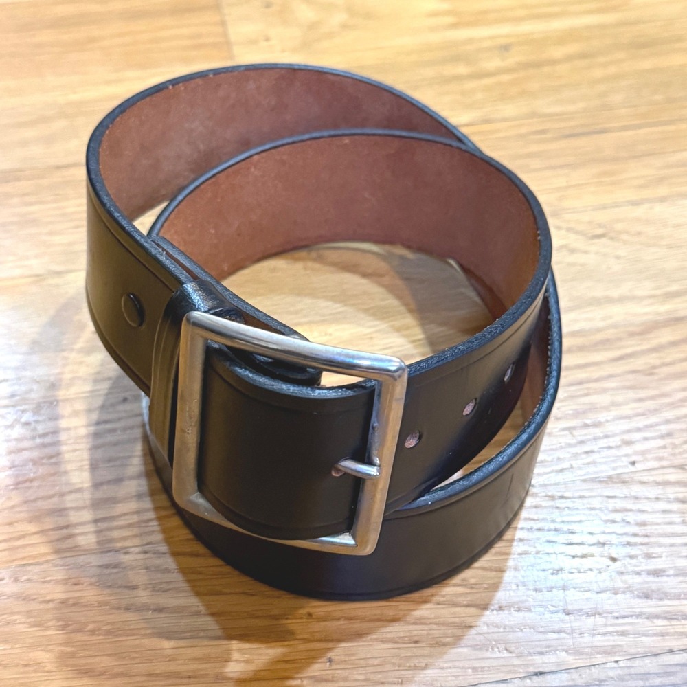 Wackenhut Mens Black Leather Duty Belt Size 32 Top Grain Cowhide Made in USA